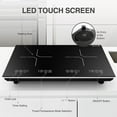 thumbnail image 5 of VBGK Double Induction Cooktop 24 Inch Electric Countertop 2 Burner 110V Electric Hot Plate,3H & Auto Shutdown Induction Burner,Child Lock Electric Cooktop 4000W, 5 of 6