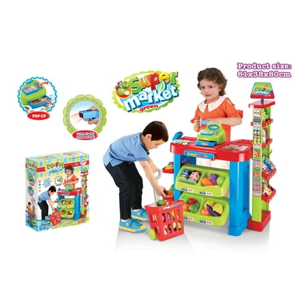 Toy Super Market Play Set Shopping Cart Cash Register Working Scanner Play (Best Scanner On The Market)