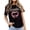 Black, variant on Womens Rock Tees Rock N Roll Print Casual Crew Neck Short Sleeve Trendy Summer Tops Black M