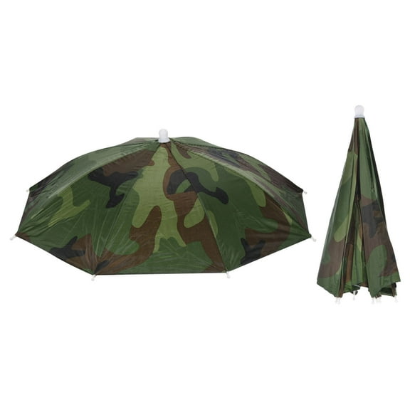 Uxcell 20" Fishing Umbrella Hat Folding Sun Rain Cap Head Umbrella Camo 2 Pack