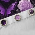 thumbnail image 4 of Homewish Teenagers Adults Chic Floral Purple Rose Curtains Pack of 2 (42x84 Each),Flying Butterflies Curtains Blackout,Happy Valentine'S Day Bedroom Curtains,Breathable Home Decor, 4 of 6