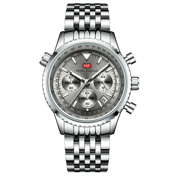 Men's Quartz Watch Luxury Top Waterproof Multifunction Sport Quartz Wrist Watches Stainless Steel Strap Luminous Hands