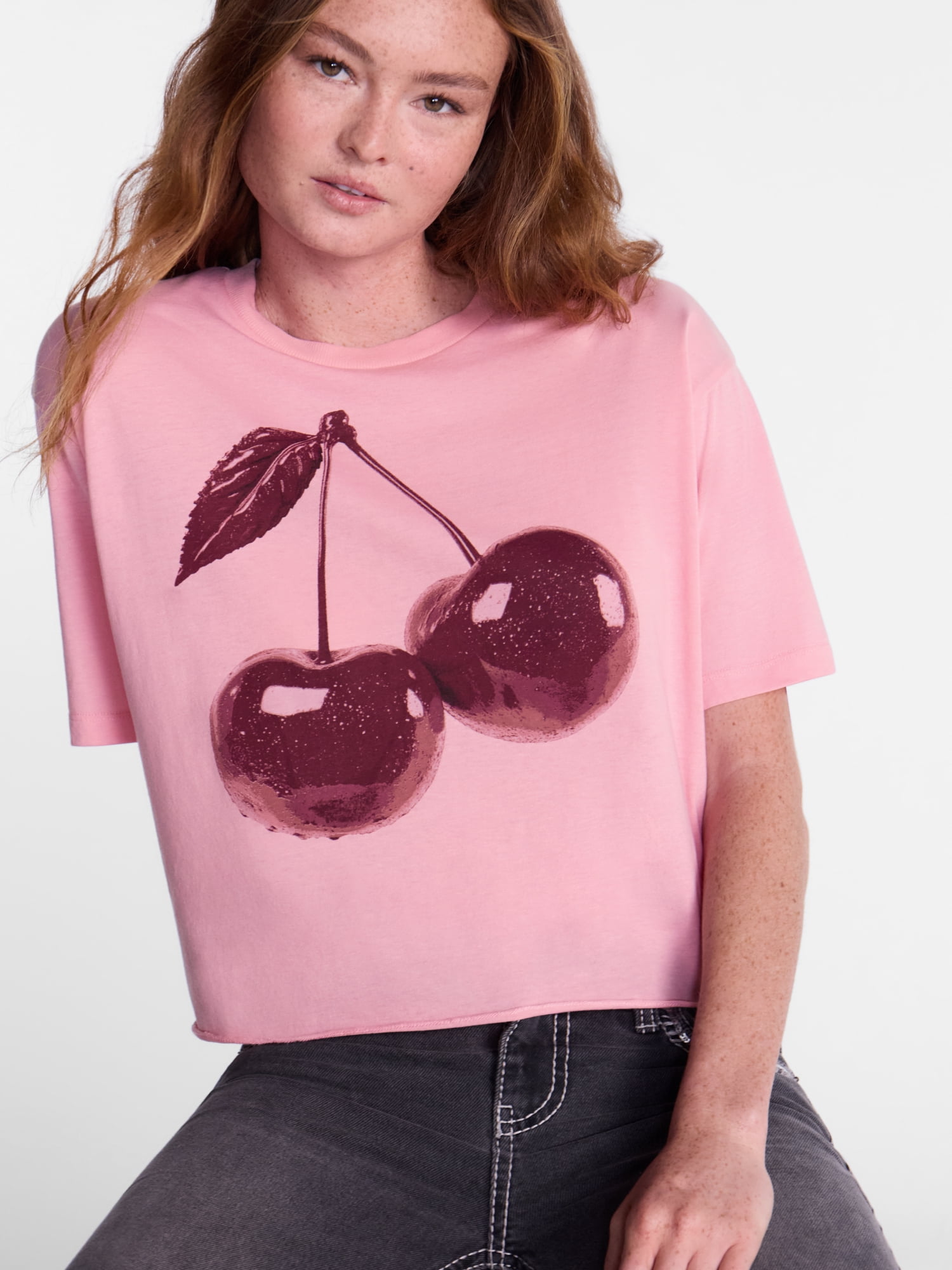 No Boundaries Boxy Cropped Graphic Tee, Women's XXS-XXL