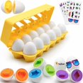 thumbnail image 2 of Reconocimiento de color y forma de los huevos a juego MOONTOY x12, 2 of 6