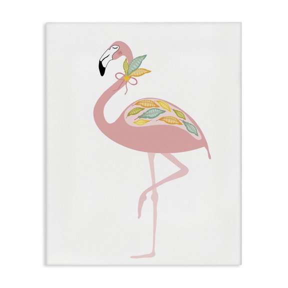 Stupell Industries Contemporary Multi Colored Feather Flamingo Canvas Art, 16 x 20, by Karen Zukowski (Finny And Zook)