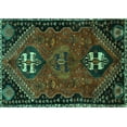 thumbnail image 1 of Ahgly Company Machine Washable Indoor Rectangle Persian Turquoise Blue Traditional Area Rugs, 8' x 10', 1 of 4