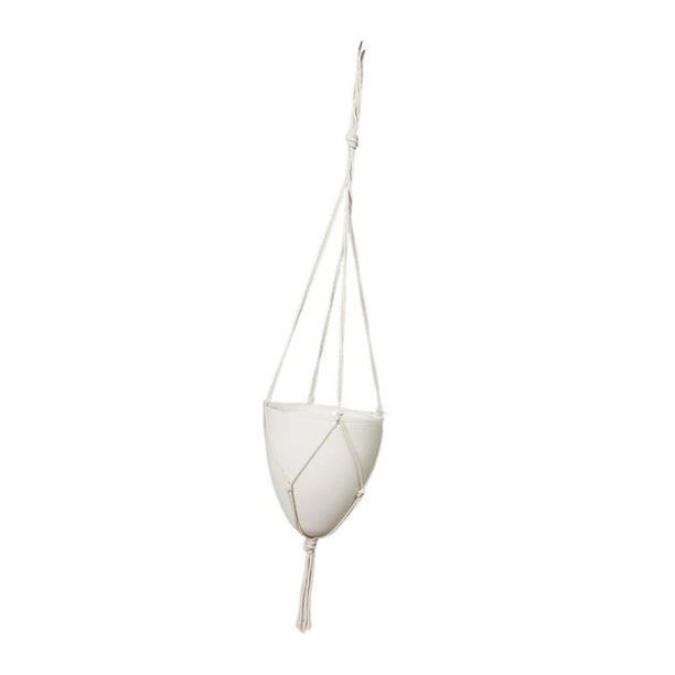 Canasta colgante de plantador colgante autónomo con depósito profundo en forma moderna de la cáscara de huevo contenedor floral de maceta decorativa Cuerda de algodón