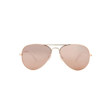 Foster Grant Rose Gold Aviator Women's Fashion Sunglasses
