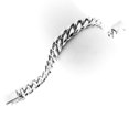 thumbnail image 2 of 12mm Wide Heavy Mens Curb Chain Bali Handmade 925 Sterling Silver Bracelet, 7-9", 2 of 5