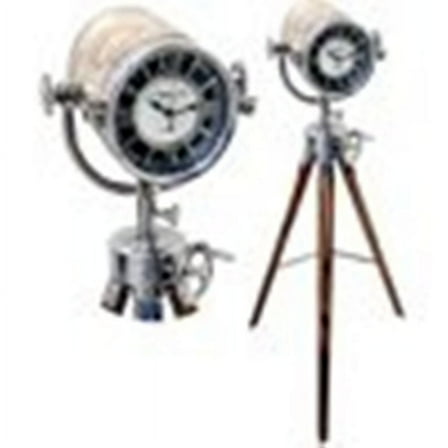 Marine Nautical Wooden Clock on Tripod Floor Stand Vintage Home Decor Gift By Thor Instruments