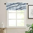 thumbnail image 3 of nqOlkjepod Modern Grey White Farmhouse Short Window Curtain Valances, Abstract Marble Geometrci Patterns Rod Pocket Kitchen Valances for Living Room Bedroom Bathroom Cafe, 1 Panel - 60" x 18", 3 of 8