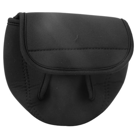 Portable Spinning Reel Bag Protective Soft Cover Elastic With Hook&loop Fishing Tackle Black(S)