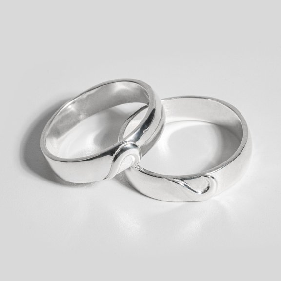 LavaJewelry, Heart Bond Duo Ring, 925 Sterling Silver Ring, Couple Ring, Heart Ring for Couple, Wedding Ring, Women ring 4