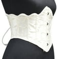 thumbnail image 2 of Women's Underbust Satin Waist Cincher Corset Shaper Bustier Top Underbust Lace Up Steel Boned Waist Trainer Ladies Costume Tummy Control Corset, 2 of 7