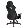 thumbnail image 4 of Vapor Gaming Chair in Black Faux Leather with Red Accents, 4 of 15