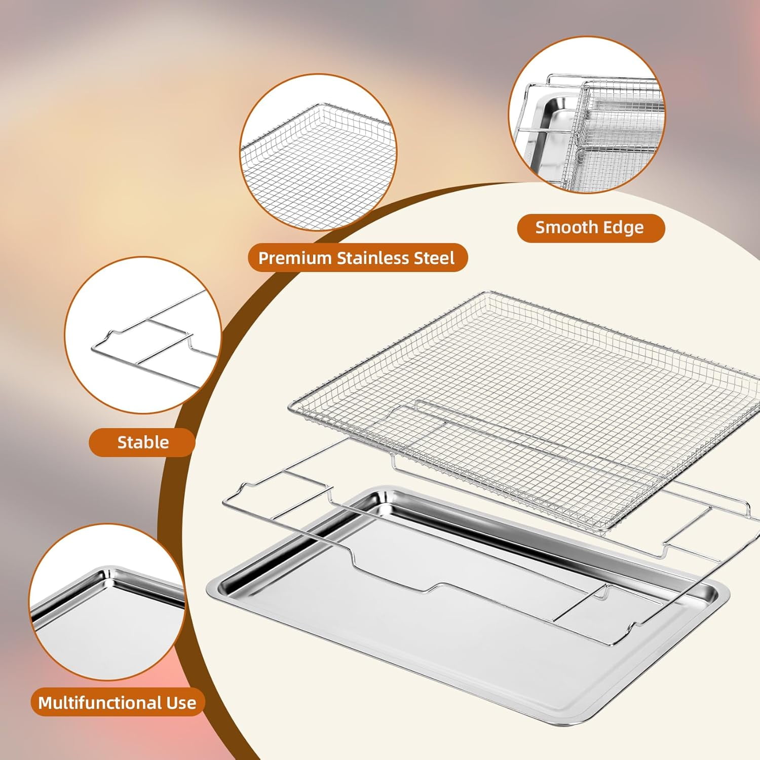 Air Fry Tray with Drip Pan for 30" Oven, Compatible with  Wall Ovens, Ranges, and Combinations