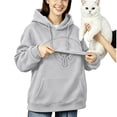 thumbnail image 4 of lcziwo Pet Pouch Hoodie for Cats Women Hoodies Oversized Dog Carrier Hooded Sweatshirt with Carrying Pockets 2026 Gray,XL, 4 of 9