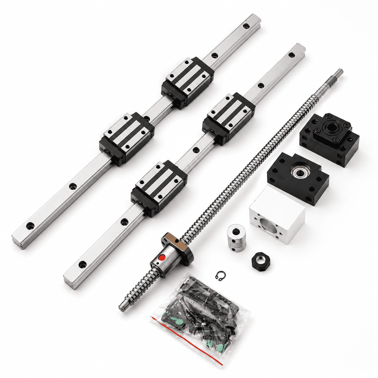 200mm SFU1204+HGR20 Linear Guide Rail and Ball Screw Hardware Kit