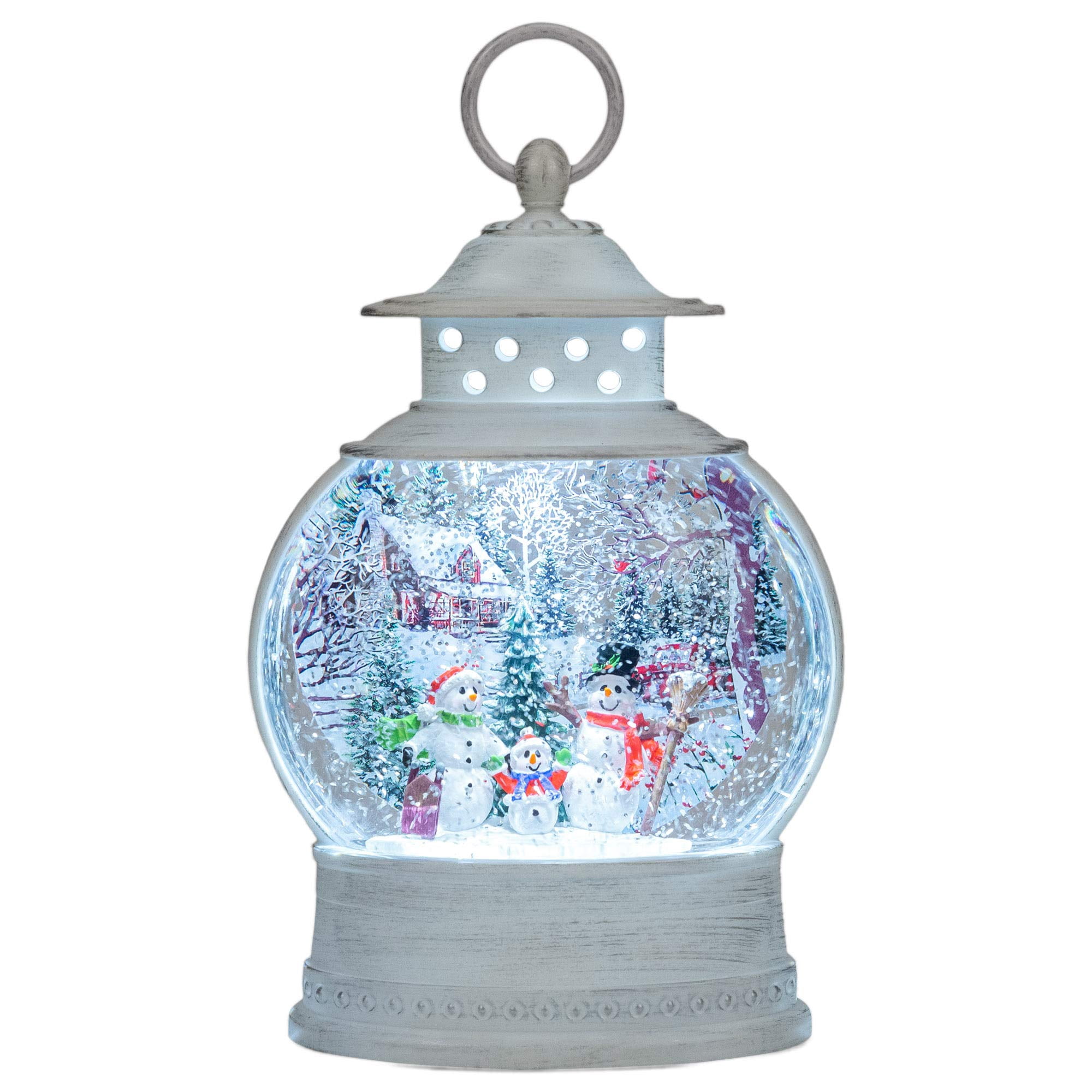 Melrose Light-Up Snow Globe With Gnome & Tree - 7" Tall Plastic Holiday Decoration With Timer