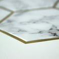 thumbnail image 4 of RoomMates 6" x 6" White Marble Hexagon Peel and Stick Tiles for Bathroom 4 Pack, 4 of 8
