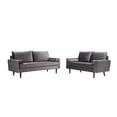 thumbnail image 4 of Home Square 2 Piece Mid-Century Velvet Living Room Loveseat Set in Gray, 4 of 8