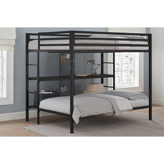 Over Twin Metal Bunk Bed With Storage, Duro Hanley Full Over Full Bunk Bed Silver