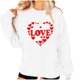 thumbnail image 3 of TaTaai Women's Oversized Crew Neck LOVE Print Long-Sleeve Sweatshirt, Valentine's Day Thanksgiving Gift, Casual Fall Winter Spring Top Gift, 3 of 8