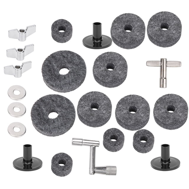 Accesorios de Reemplazo de Platillos, 23 piezas kit de platillos de almohadilla de camtro de tambor duradero acesorios de percusio incluyen almohadilla de fielto de platillo