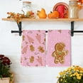thumbnail image 3 of Gingerbre Decor Christmas Kitchen Towels Set of 2 Christmas Tree Candy Cane Pink Absorbent Hand Towel Dish Towels for Kitchen Home Decoration 18x26 Inch, 3 of 5