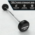 thumbnail image 2 of Synergee Fixed 50LB Barbell - Pre Weighted Straight Steel Bar with Rubber Weights - Fixed Weight, 2 of 7