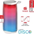 thumbnail image 2 of Escape - Haut-Parleur Sans Fil Portable avec Microphone, Radio FM et Éclairage Disco, Blanc, 2 of 3