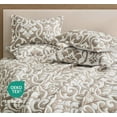 thumbnail image 4 of Chezmoi Collection Oversized Bedspread 100x106, Jacquard Matelasse Floral Damask Design, 5-Piece Lightweight Reversible Microfiber Bedding Coverlet Set for All Season, Queen, Taupe/White, 4 of 9