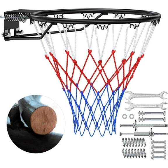 Basketball Rim, 18" Replacement Wall Mounted Outdoor Basketball Hoop