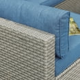 thumbnail image 4 of COSIEST 2-Piece Outdoor Gray Wicker Armless Chairs with Cushions, Pillows, 4 of 5