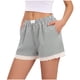 thumbnail image 3 of TaTaai Women's Spring Summer Cute Striped Lace Splice Elastic Waist Short Pants Comfortable Soft Home Sleep Lounge Shorts with Pockets Casual Daily Wear Gift, 3 of 5