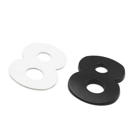 Black Metal Number 8 Shaped Adhesive Decals Badge Emblem Sticker for Car