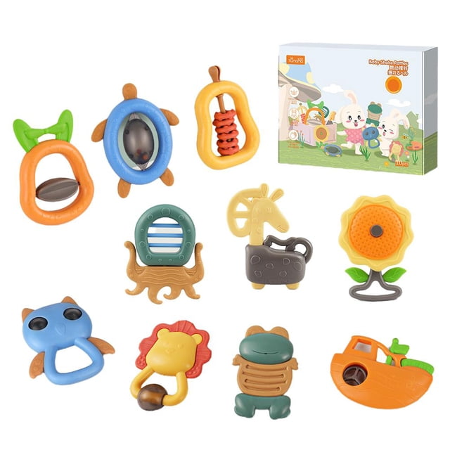 Juguetes Para Bebés, Sonajero Para Bebés, Juguetes Para La Dentición, Mordedores Con Textura Multisuperficie, Juguetes Para Bebés Recién Nacidos, Regalos Para Bebés Monstrate FN006031-00