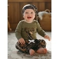 thumbnail image 6 of BemeyourBBs Newborn Baby Hunting Clothes Baby Boy Girl Camo Outfits Camouflage Clothing Deer Long Sleeve Romper Jungle Camo Pants Set Hat 3 Piece Spring Fall Winter Outfit, 6 of 8
