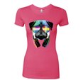 thumbnail image 2 of Wild Bobby, Colorful Pug DJ, Pop Culture, Women Slim Fit Junior Tee, Hot Pink, X-Large, 2 of 4
