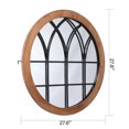 thumbnail image 3 of Sintosin Farmhouse Arched Window Mirror Decor 28", Hanging Rustic Large Black Round Mirror, Wood Round Window Mirrors for Wall Decor Centerpieces Fireplace Living Room Bedroom Bathroom, 3 of 6