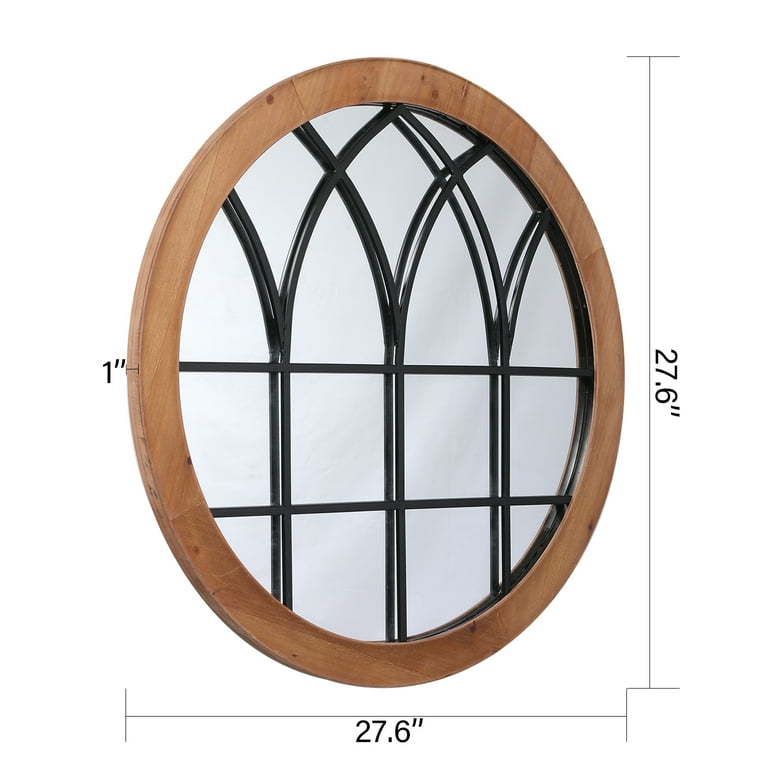 Wooden Round Window Mirror Wooden Round Window Mirror