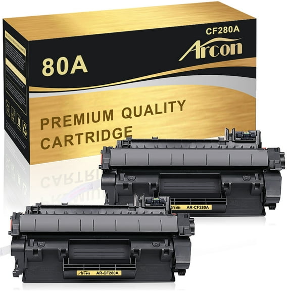 Arcon 2-Pack Compatible Toner for HP 80A CF280A works with HP Laser Jet Pro 400 M401a M401d M401n M401dn M401dne M401dw MFP M425DN M425DW Printers (Black)