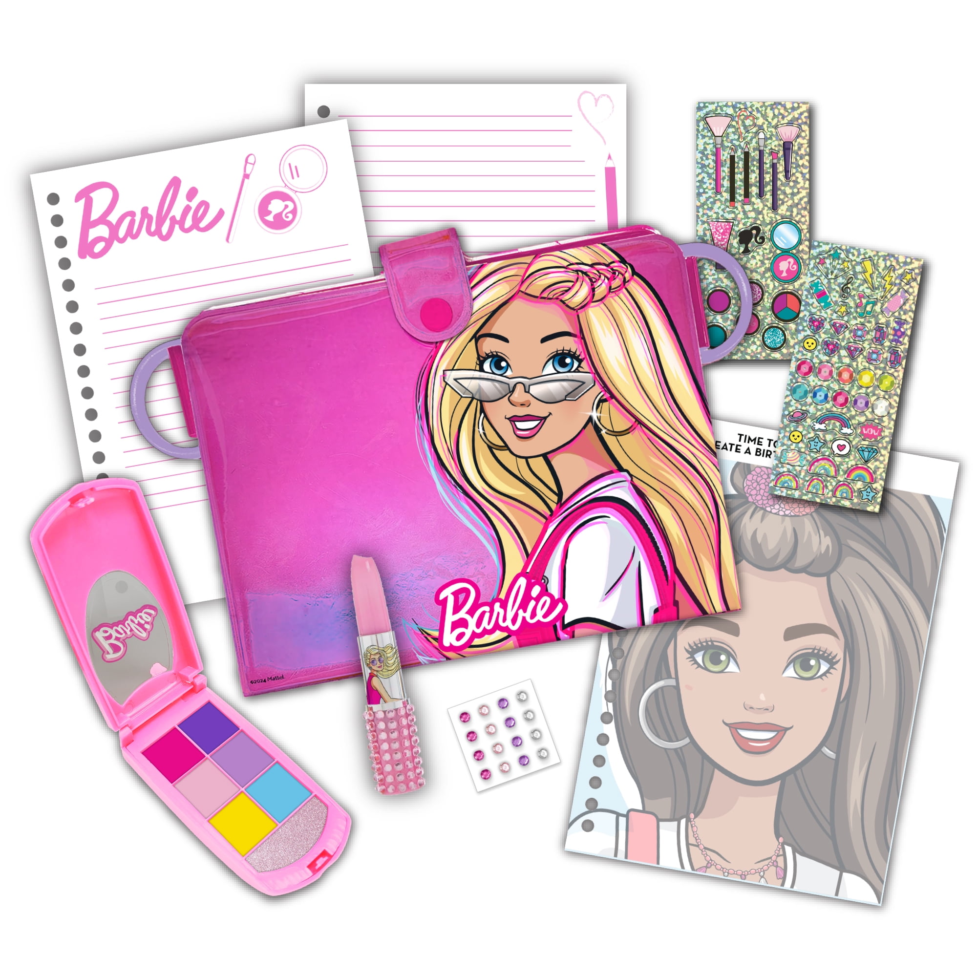 Tara Toy: Barbie Activity Purse - Style & Go Crossbody Purse, Opens Into Activity Journal Set, Lipstick Shaped Pen, Stickers, Paint, Kids Ages 3+