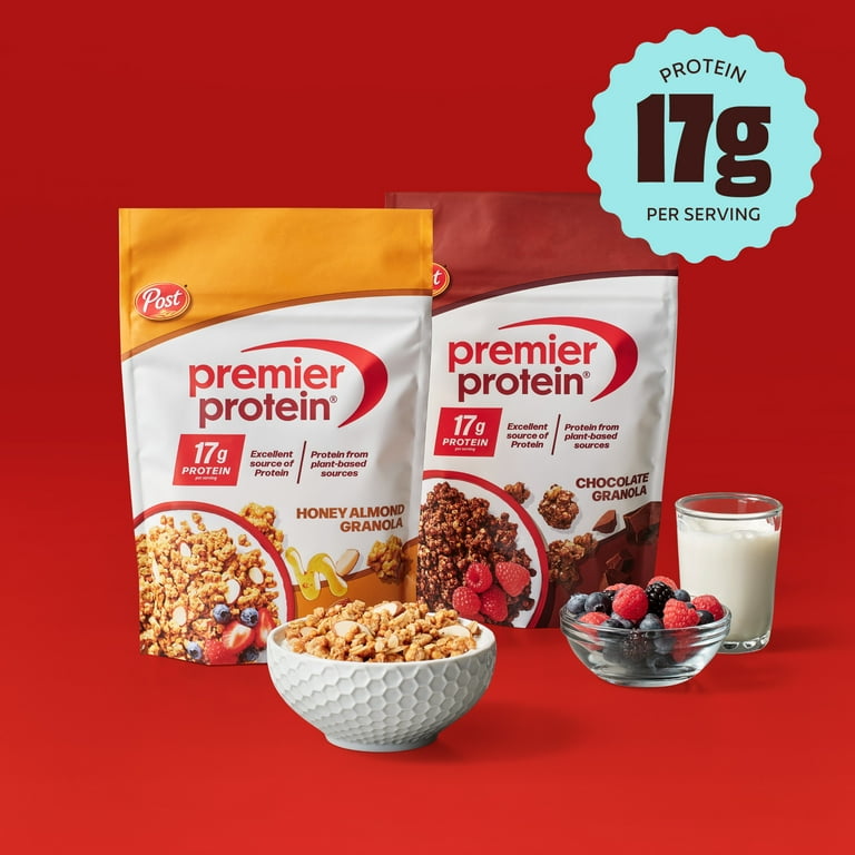 Premier Protein Granola, Honey Almond Flavored Crunchy Clusters, 9