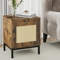 thumbnail image 2 of KATIDAP Modern Wood Nightstand,Vintage Bedside Table for Bedroom,Black & Brown, 2 of 8