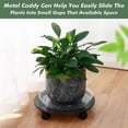 thumbnail image 5 of 12 Inches Large Metal Plant Stands with Wheels Round Planter Pot Mover Rollers Plant Stands, 5 of 5