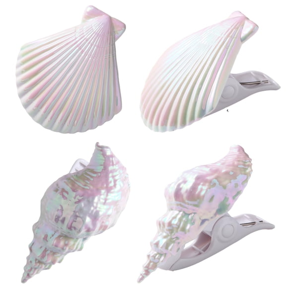 Pinzas para toallas de playa Caloogn Shells para sillas de piscina, 4 piezas