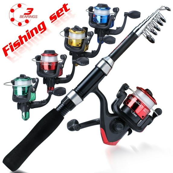 Sougayilang Kid's Fishing Rod and Reel Combo Telescopic Spinning Fishing Pole Lightweight Fishing Set