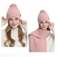 thumbnail image 5 of Lenago Warm Knit Winter Hat Scarf & Gloves Set Unisex Adult Winter Fleece Lined Skull Caps Gifts for Women Snow Ski Outdoors Activities Travel Knitted Hat Scarf Gloves Suits, 5 of 5