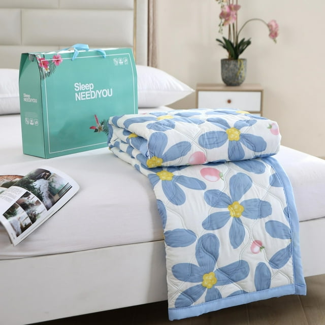 CaiYueKe Cooling Blanket for Hot Sleepers, Summer Ice Comforter, Breathable Air Conditioning Quilt, Temperature Regulating Bedding, Heat Dissipating Lightweight Quilt for Adults, Travel, Home, Office